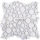 Mosaic Marble White Round Wall Floor Tile For Diy