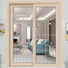 Interior Patio Golden Balcony Sliding Profile Aluminum Frame Door