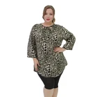 Hot sale three quarter sleeve leopard ladies tops blouses summer blouse women tops plus size 2019