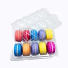 Biodegradable food grade clear Plastic 10 pc clamshell packaging macarons PET blister tray with lid