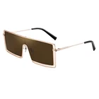 Custom logo women fashion oversized metal polarized goggles sunglass