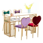 Nordic marble table and chair set combination single double manicure table modern wrought iron coffee table
