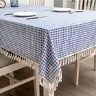 Table Cotton And Linen Felt Checkered Tablecloth Coffee Table Mat Tablecloth Nordic Style Tablecloth