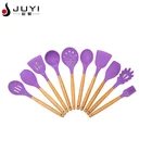High Quality Silicone Wooden Kitchenware Cooking Tools Set Silicone Kitchen Utensil Sets