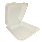Sugarcane Pulp 8''*8'' Single Compartment Heavy Weight Molded Fiber Clamshell Box