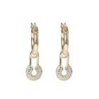 Gold Earrings Vianrla 18k Gold Plated Dainty Cz Charm Hoop Earrings 925 Sterling Silver Hoop Earrings