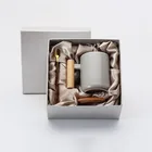 Mug Coffee Gift Mug Hot Sale Gift Porcelain Mug Bamboo Lid Ceramic Cup With Lid And Spoon Wooden Handle Ceramic Coffee Mug