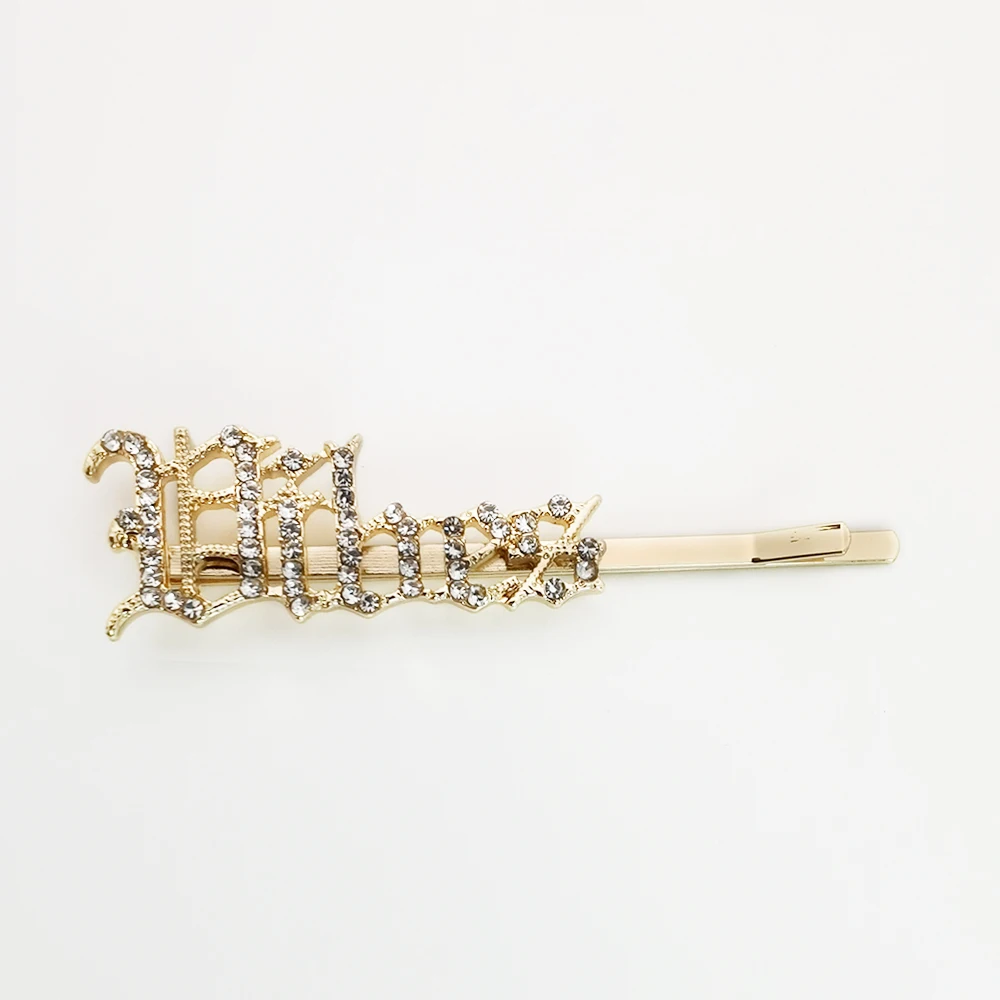 Special Font Old English Font SAVAGE VIBES Bobby Hair Pin letter hair pins with words rhinestone letter pins