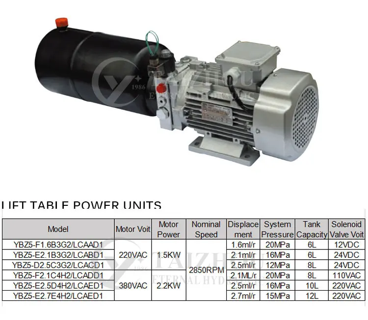 Hydraulic Lift Table Power Units Unidad Potencia With Electric 12 V