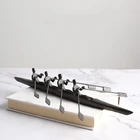 Funky Arts And Craft Decoration Showpieces Modern Living Room Iron Ornament Rowing Metal Home Decoration