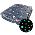 wholesale custom coral fleece plush throw blanket star glow in the dark
