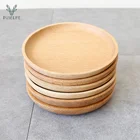 Japanese creative dessert wooden dish cup wood tea plate