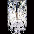 Large hotel foyer decorative chrome crystal chandelier iron pendant light