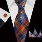 Yellow Paisley Ployster Necktie Tie Pocket Square Set For Party Wedding custom