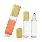 Color Custom Logo Color Empty Cosmetic Containers Essential Oil Roller On Bottle With Bamboo Cap 10ml Wholesale