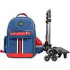 School Cheap 3 In 1 Kids School Bag Backpack With Removable Trolley 3 Wheels