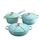 Enamel Cast Iron Cookware Set For Kitchen Ware Cooking Pot Sauce Pan
