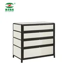 Black-White Modern Style Aluminum Tempered Glass Shoes Cabinet For Bedroom