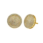 Earing Gold Earrings Silver Mens Earrings Round Micro Pave Stud Cz Earing White Gold Silver Screwback Earrings For Men