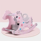 New animal themed plastic rocking horse rider toys for kids unicorn rocking horse toy