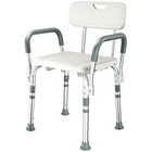 Aluminum alloy Anti-skid armrest folding handicap elderly bath chair