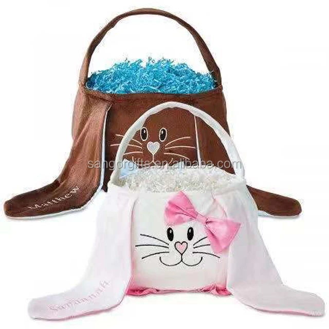 bunny face personalized easter basket
