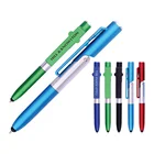 4 in 1 touch screen phone holder ball pen stylus multifunctional LED light touch pen for children gifts
