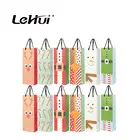 Wholesale factory 24Pcs/Pack 6 Assorted Designs Kraft Paper Wine Bags With Nylon Handles