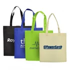 New Wholesale Promo custom logo reversible polypropylene fabric non woven christmas gift shop bags with logo