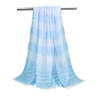 Women striped woven scarf spring soft viscose Metallic scarf china factory women lurex scarves