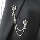 Custom Soft Enamel Pin Hinge Metal Custom Lapel Pin With Chain For Man
