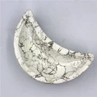 Factory supplier natural hand carved polished white turquoise crystal moon bowl for demagnetization