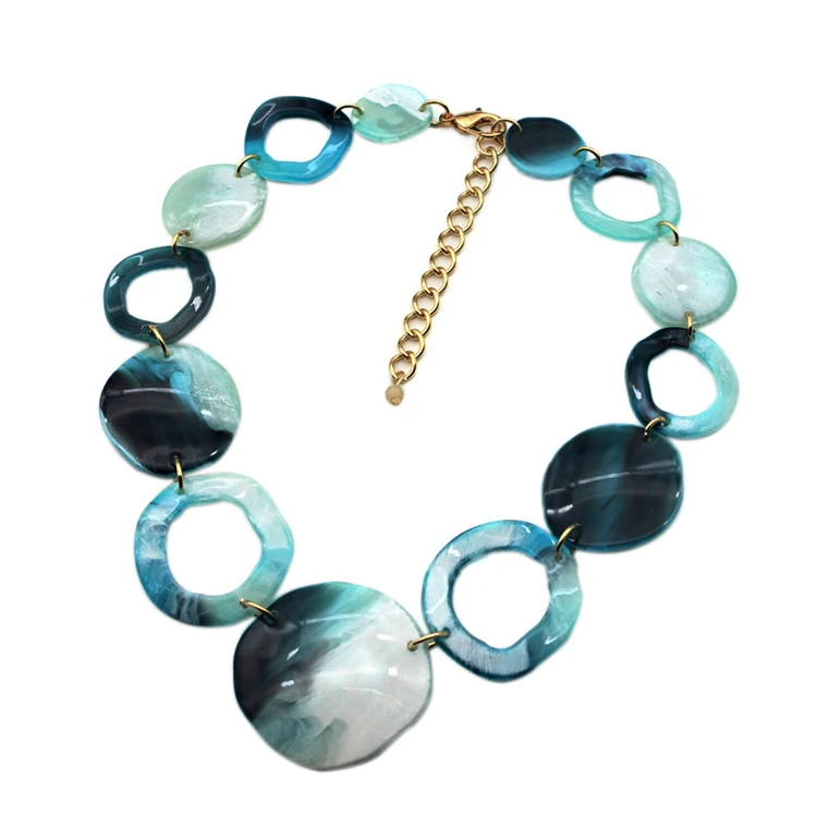Manufacturer ODM boho Short choker chain necklace for women fashion custom acrylic necklace