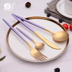 18-10 stainless steel concise style black gold cutlery set,Wedding flatware set