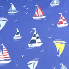 Fabric Baby Cartoon Navy Sailing Series 100 Cotton Fabric Anchor Striped Calico Baby 100% Cotton Fabric