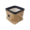 Cheap children collapsible toy canvas fabric laundry foldable storage basket with handles