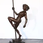 modern statue nude girl Indoor decoration bronze / brass music figure statue bronze / brass metal dancer statues