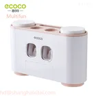 ECOCO Multifun E1802 Family Use automatic dispenser toothbrush toothpaste holder wall mounted with 4 magnetic cup gr