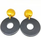 Earring Hoop Earrings Best Selling Products Black Resin Drop Earring Resin Hoop Charm Earrings