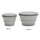 Portable Silicon Collapsible Bowl with Lid Silicon Travel Bowl 500 ML Collapsible Food Storage