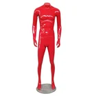 Glossy Red Fiberglass Adjustable Male Mannequin Realistic Manikin Full Body Dummy Standing