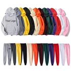 Set Custom Sweatshirt Pullover Couple Oversized Hoodie And Jogger Set Pants Men Tracksuit Hoodies Set