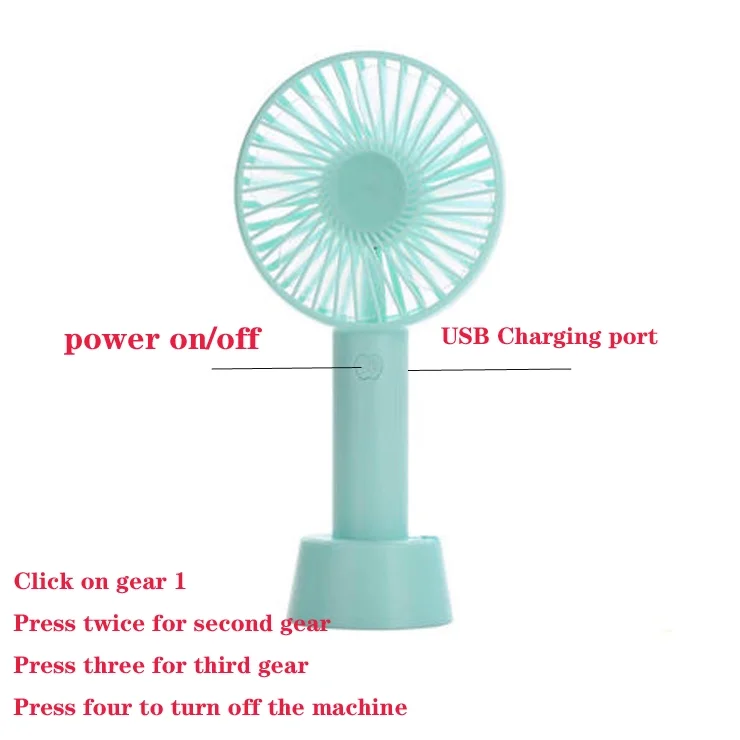 Usb Rechargeable Handheld Fan, Portable, Plastic - detail 6