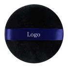 Premium Black Powder Puff Soft Cotton with velvety Texture Compact Powder Sponge Custom Size