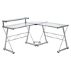 Elegant High Quality Office Furniture L Shape Desk Tempered Glass Desks