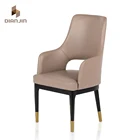Chair Wooden Chair Supplier Modern Restaurant Wood Leg Leather Dining Room Chair With Armrest