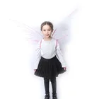 Wings Light Up Pink Iridescent Glitter Printing Adult Costume Fairy Wings