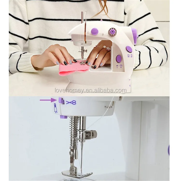 Home Use Portable Household Electric Mini Sewing Machine Speed Adjustment Children Child DIY Toy Sewing Machine