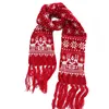 Unisex Knitted Outdoors Winter Scarf Merry Christmas Crochet Snowflake Pattern Tassel scarf