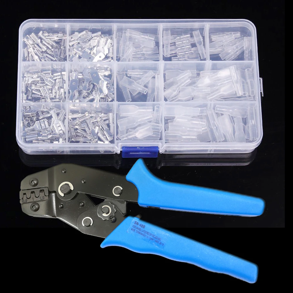 Thiết Bị Đầu Cuối Dây Crimping Kìm Công Cụ AWG26-16 270 Cái 2.8Mm 4.8Mm 6.3Mm Nam Nữ Dây Spade Kết Nối Thiết Bị Đầu Cuối Crimper Kit